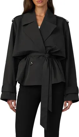 Joe's The Liz Cropped Trench Coat in Black at Nordstrom, Size X-Small