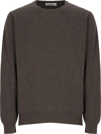 Della Ciana Brown Wool-Blend Crew Neck Sweater