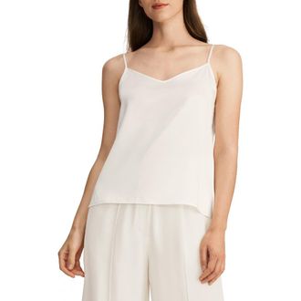 LilySilk V Neckline Silk Camisole with Spaghetti Straps in Ivory at Nordstrom, Size X-Large