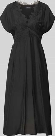 Copenhagen Muse Midikleid mit V-Ausschnitt und Spitze Modell MOLLY in Black, Gr&ouml;&szlig;e XS