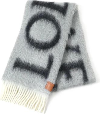 Loewe Pre-owned Scarves, female, Gray, Size: ONE SIZE Pre-owned Canvas scarves