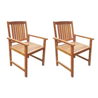 vidaXL Sedie Da Giardino 2 Pz In Legno Massello DAcacia Marrone - Vidaxl