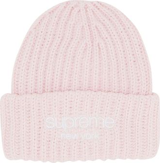 SUPREME Classic Logo Chunky Ribbed Beanie Light Pink FW24BN65-LIGHT-PINK