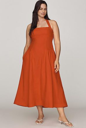 Maeve Poplin Halter Midi Dress