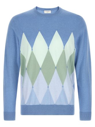 Ballantyne Blue Cotton Mens Cardigan