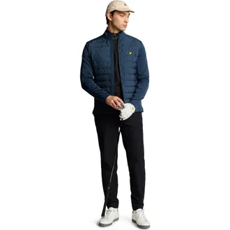 Lyle & Scott Hybrid Quilted Full Zip Golf Jacket in Ryder Blue at Nordstrom, Size Xx-Large