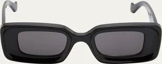 Loewe Anagram Beveled Acetate Rectangle Sunglasses