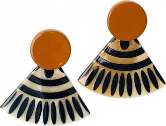 Sunshine Tienda Womens Tile Earrings In Sunset Navy