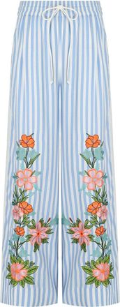 Essentiel PANTALONE HEVON2 BIANCO E AZZURRO ESSENTIEL ANTWERP