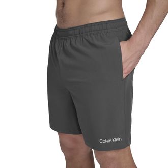 Calvin Klein Mens Volley Quick Dry Stretch Swim Trunk Swimming Trunks, Steel, L, Steel, L