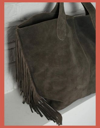 Nooki Design Womens Vancouver Suede Tote - Olive - Green - Size: ONE