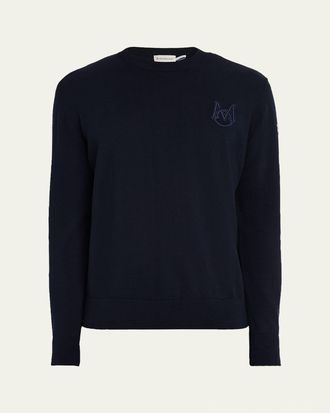 Moncler Mens Monogram Applique Crewneck Sweater