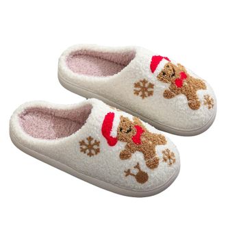 Generic Slippers for Women Men Warm Fuzzy Soft Christmas Slipper Memory Foam Slippers Cute Cartoon Anti-Slip Santa Sliders Lightweight House Indoor Outdoor Sh