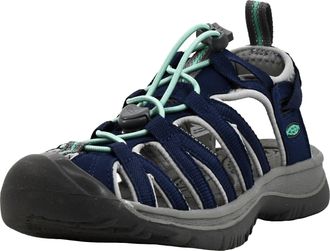 Keen Womens Whisper Closed Toe Sport Sandals, Naval Academy/Peacock Green, 6