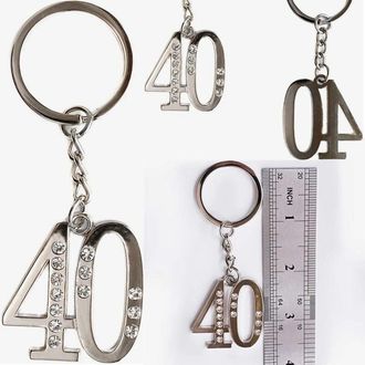 Trade Shop Trade Shop - Llavero Del Soporte De 12 Llaves Con Los Favores De Confeti N&uacute;mero 40 Para Cumplea&ntilde;os