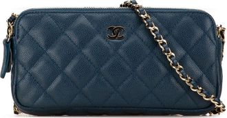Chanel Clutch trapuntata con tracolla 2016-2017 - Blu