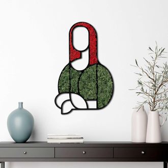 Dmora Cuadro Misolo, Estructura De Madera Noble, Color Rojo, 48x31h Cm Verde