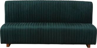 Maisons du monde Banco profesional de 3 plazas de terciopelo reciclado verde