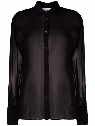 Patrizia Pepe Semi-doorzichtige blouse - Zwart