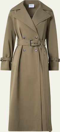Akris Double-Breasted Water Resistant Belted Cotton Trench Coat