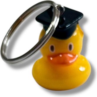 Generic Graduation Duck Keyring with Rubber Design