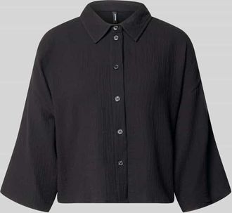 Vero Moda Loose Fit Hemdbluse aus reiner Baumwolle Modell NATALI in Black, Gr&ouml;&szlig;e XS