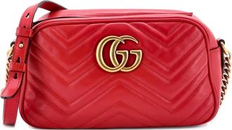 Gucci Borsa a tracolla GG Marmont piccola in pelle matelass&eacute; - Rosso