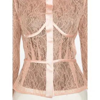 Elisabetta Franchi Floral Lace Panel Blouse - Pink