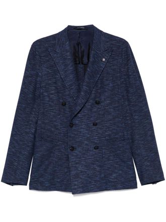 Tagliatore slub-texture blazer - men - Viscose/Polyamide/Cotton/Cupro - 48 - Blue
