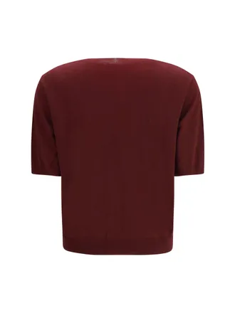 Weekend by Max Mara Wool Knit T-Shirt - Red