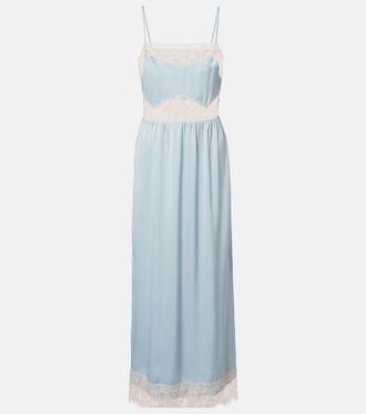 Faithfull The Brand Morris lace-trimmed satin midi dress