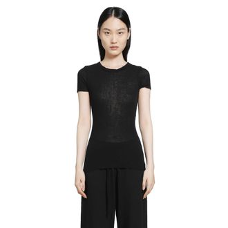 James Perse Cotton Cashmere Blend Ribbed Crewneck Tee
