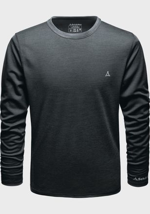 Sch&ouml;ffel Funktionsshirt SCH&Ouml;FFEL Ski Merino Sport Shirt 1/1 Arm M, Herren, Gr. S, schwarz (9665, schwarz), Oberstoff: 43% Lyocell, 34% Wolle, 23% Nylon, Rundha