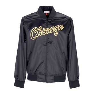 Mitchell & Ness Chicago Bulls NBA Satijnen Jas - Heren - Bomber jackets - Zwart - XL - Satijn - Jassen