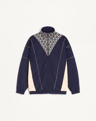 Valentino Valentino Acetate Sweatshirt with Zip and Inlaid Toute la V Print