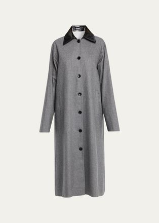 Maria McManus Melange Wool-Cashmere Swing Coat