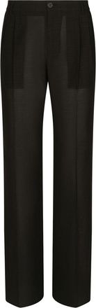 Dolce & Gabbana tailored straight-leg trousers - men - Cotton/Cotton/Nylon - 58 - Black