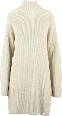 Calvin Klein White Ribbed Turtleneck Dress