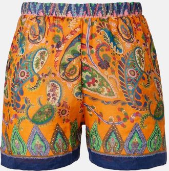 Etro Shorts de tiro alto con paisley
