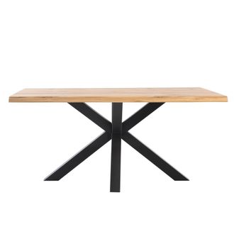 Koketto Home Mesa de comedor con tablero de roble y patas negras