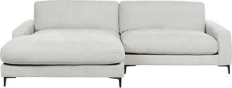 Beliani Beliani - Modern Right Hand Fabric Corner Sofa Chenille Finished Back Black Metal Legs Light Grey Maloy
