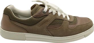 Ferragamo Two-Toned Sneakers in Brown Suede