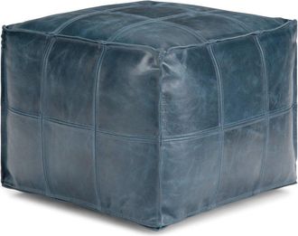 Simpli Home Manning Boho Square Pouf