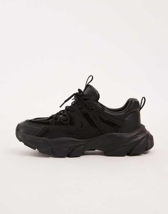 Asos Sneakers nere con suola spessa-Nero