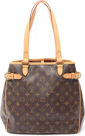 Louis Vuitton Brown Monogram Coated Canvas Leather Handbag Tote Bag (Pre-Owned)