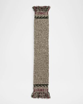 Moncler Men & apos;s Geometric Knit Fringe Scarf