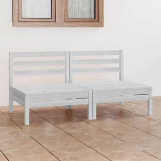 vidaXL Furniture Limited - Sof&aacute; De Jard&iacute;n 2 Plazas Blanco Madera Maciza