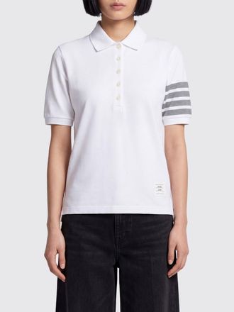 Thom Browne Polo in cotone a maniche corte con dettaglio 4-Bar