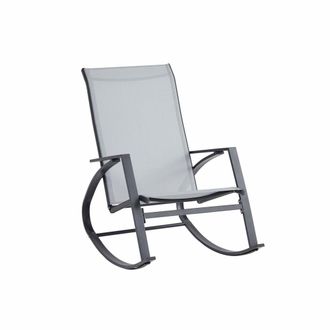 Mobili Rebecca Silla mecedora para exterior en acero y poliéster gris claro