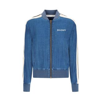 Palm Angels Dames, Jassen, Blauw, Maat: 2XS Katoen